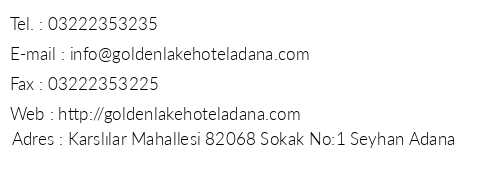 Golden Lake Hotel telefon numaralar, faks, e-mail, posta adresi ve iletiim bilgileri